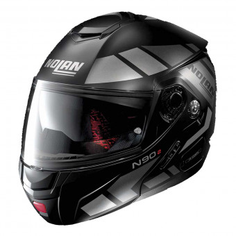 Casque Klapp Nolan N90 2 Euclid N-Com Flat Black Silver 26 Casque Klapp Nolan N90 2 Euclid N-Com Flat Black Silver 26