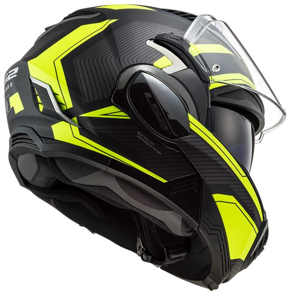 LS2 Valiant II Revo Black H-V Yellow FF900 + Kit Bluetooth SMH5 Solo