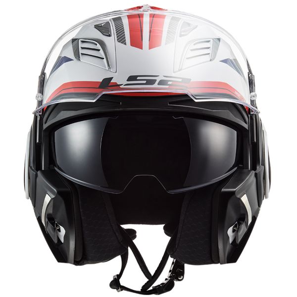 LS2 Valiant II Revo White Red Blue FF900 + Kit Bluetooth 5S Solo