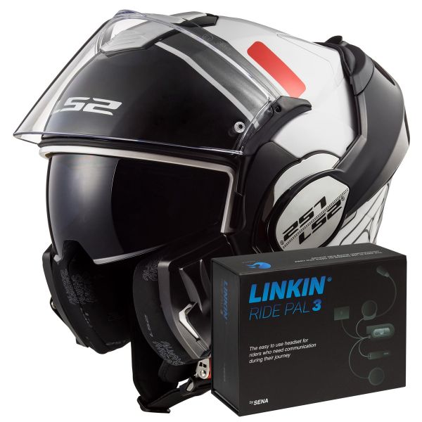 Klapp LS2 Valiant Prox White Red FF399 + Linkin Ride Pal III