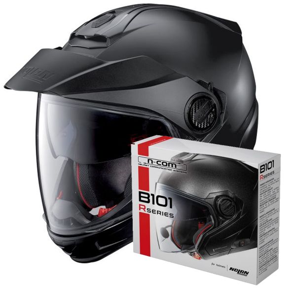 System Nolan N40 5 GT Classic N-Com Flat Black 10 + Kit Bluetooth B101R