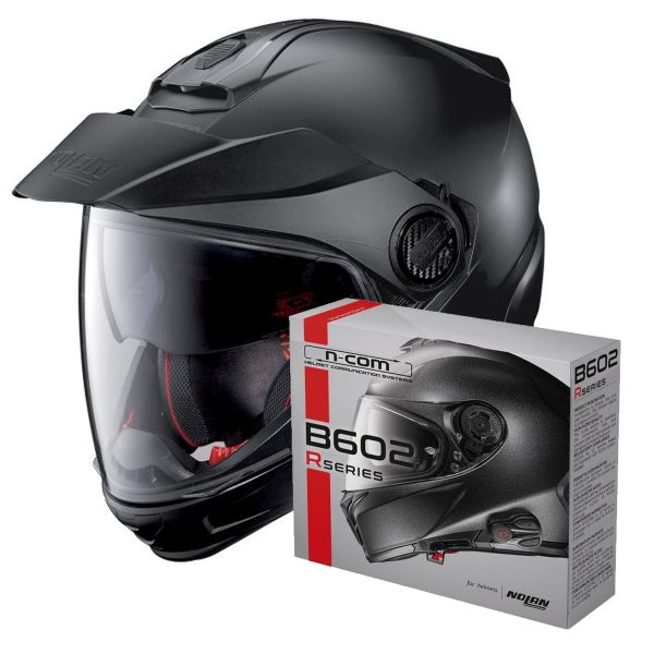 System Nolan N40 5 GT Classic N-Com Flat Black 10 + Kit Bluetooth B602R