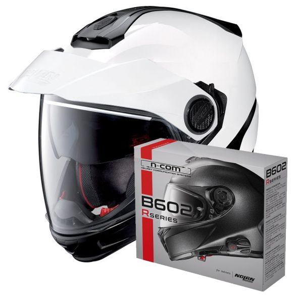 System Nolan N40 5 GT Classic N-Com White 5 + Kit Bluetooth B602R System Nolan N40 5 GT Classic N-Com White 5 + Kit Bluetooth B602R