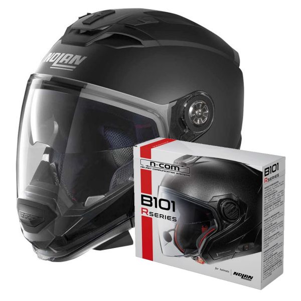 System Nolan N70 2 GT Classic N-Com Flat Black 10 + Kit Bluetooth B101R