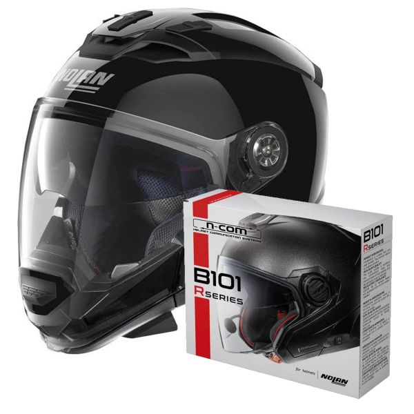 System Nolan N70 2 GT Classic N-Com Glossy Black 3 + Kit Bluetooth B101R