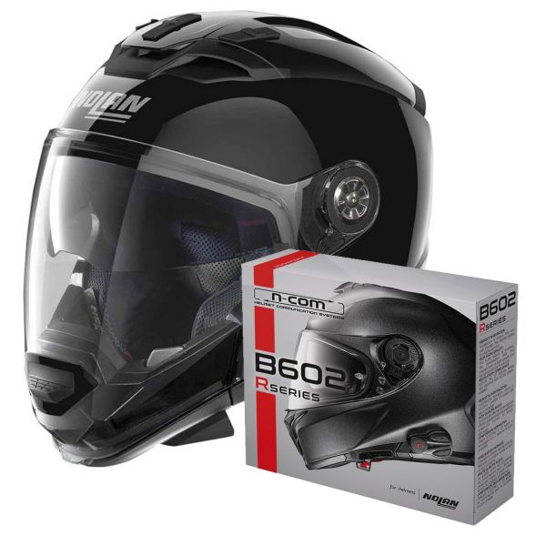 System Nolan N70 2 GT Classic N-Com Glossy Black 3 + Kit Bluetooth B602R