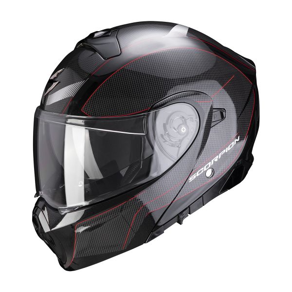 Scorpion Exo 930 Cielo Pearl Black Red + Kit Bluetooth 5S