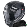 Casque System Scorpion Exo 930 Evo Ardens Matt Black Silver + Bluetooth-Kit Exo-Com Link-1C