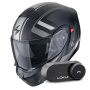 Casque System Scorpion Exo 930 Evo Ardens Matt Black Silver + Kit Bluetooth Lokui K30