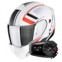 Casque System Scorpion Exo 930 Evo Ardens Matt White Black Red + Kit Bluetooth 5S Solo
