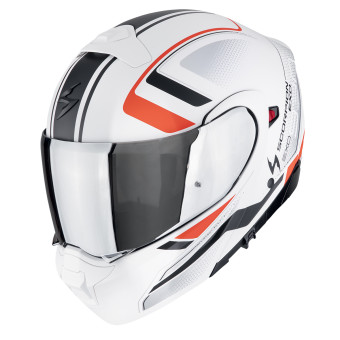 Scorpion Exo 930 Evo Ardens Matt White Black Red + Bluetooth-Kit Exo-Com Link-1C