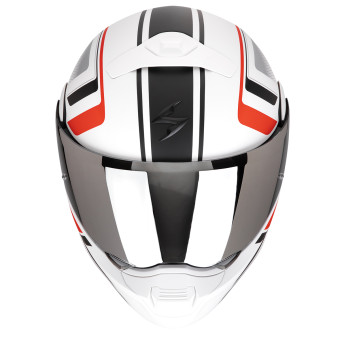 Scorpion Exo 930 Evo Ardens Matt White Black Red + Bluetooth-Kit Exo-Com Link-1C