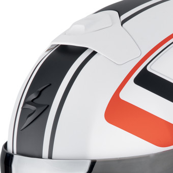 Scorpion Exo 930 Evo Ardens Matt White Black Red + Bluetooth-Kit Exo-Com Link-1C