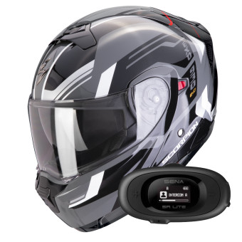 System Scorpion Exo 930 Evo Sikon Grey Black White + Kit bluetooth 5R Lite