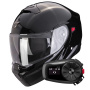 Casque System Scorpion Exo 930 Evo Solid Black + Kit Bluetooth 5S Solo