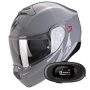 Casque System Scorpion Exo 930 Evo Solid Cement Grey + Kit bluetooth 5R Lite
