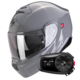 System Scorpion Exo 930 Evo Solid Cement Grey + Kit Bluetooth 5S Solo