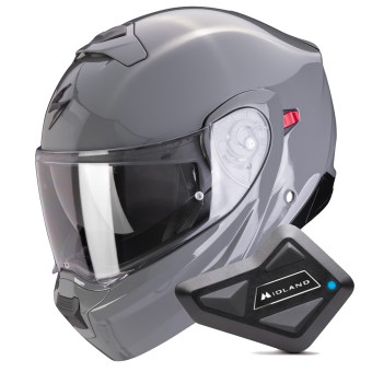 System Scorpion Exo 930 Evo Solid Cement Grey + Kit Bluetooth BT Mini