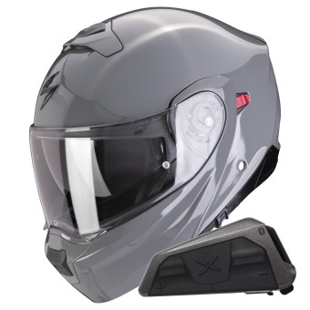 Casque System Scorpion Exo 930 Evo Solid Cement Grey + Kit bluetooth Exo-Com Link-1 Casque System Scorpion Exo 930 Evo Solid Cement Grey + Kit bluetooth Exo-Com Link-1