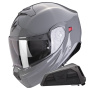 Casque System Scorpion Exo 930 Evo Solid Cement Grey + Kit bluetooth Exo-Com Link-1
