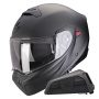 Casque System Scorpion Exo 930 Evo Solid Matt Pearl Black + Kit bluetooth Exo-Com Link-1