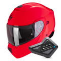 Pack Exo 930 Evo Solid Neon Red + Kit Bluetooth BT Mini
