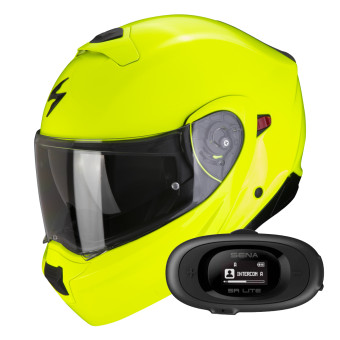 System Scorpion Exo 930 Evo Solid Neon Yellow + Kit bluetooth 5R Lite