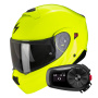 Casque System Scorpion Exo 930 Evo Solid Neon Yellow + Kit Bluetooth 5S Solo