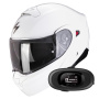 Casque System Scorpion Exo 930 Evo Solid White + Kit bluetooth 5R Lite