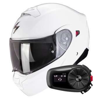 System Scorpion Exo 930 Evo Solid White + Kit Bluetooth 5S Solo