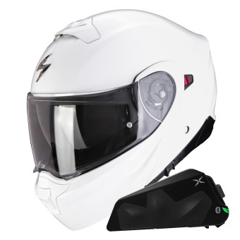 System Scorpion Exo 930 Evo Solid White + Bluetooth-Kit Exo-Com Link-1C