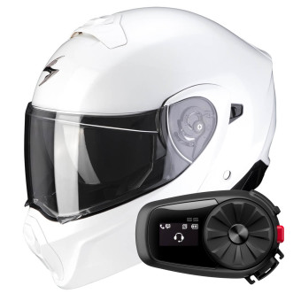 System Scorpion Exo 930 Solid White + Kit Bluetooth 5S