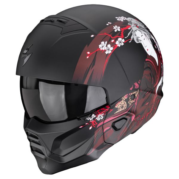 System Scorpion Exo Combat II Demure Matt Black Red