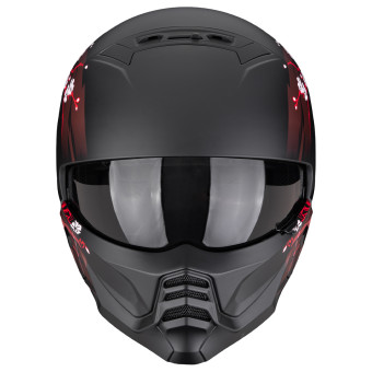 Scorpion Exo Combat II Demure Matt Black Red
