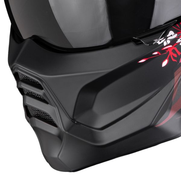 Scorpion Exo Combat II Demure Matt Black Red