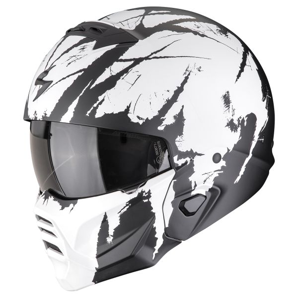 System Scorpion Exo Combat II Marauder Matt Black White System Scorpion Exo Combat II Marauder Matt Black White