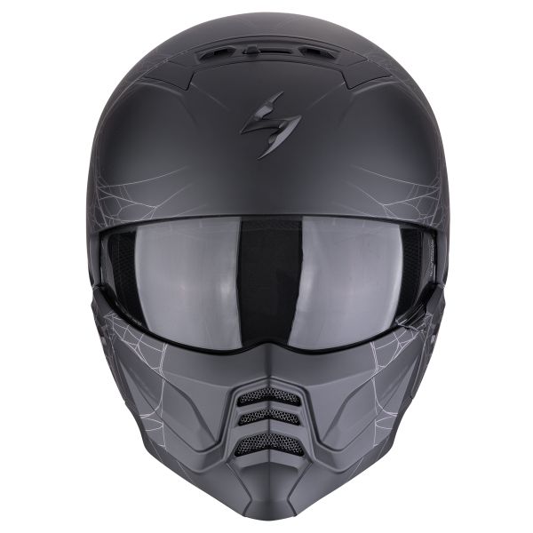 Scorpion Exo Combat II Spiderweb Matt Black Silver