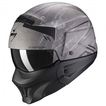 Casque System Scorpion Exo Combat Evo Incursion Matt Silver Black Casque System Scorpion Exo Combat Evo Incursion Matt Silver Black