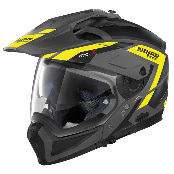 System Nolan N70 2 X Grandes Alpes N-Com Flat Black Yellow 23