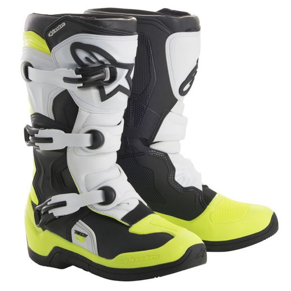Cross Stiefel Alpinestars Tech 3S Kids Black White Yellow Fluo