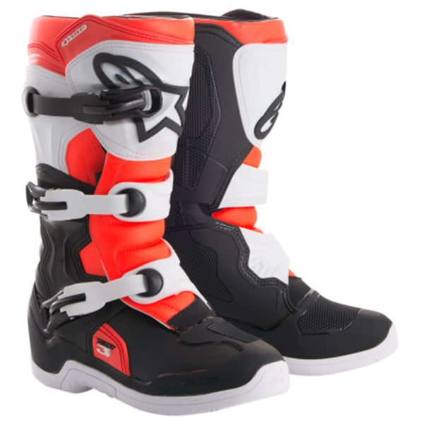 Cross Stiefel Alpinestars Tech 3S Youth Black White Red Fluo Cross Stiefel Alpinestars Tech 3S Youth Black White Red Fluo