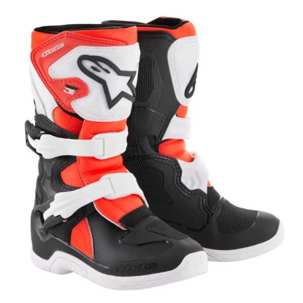 Cross Stiefel Alpinestars Tech 3S Kids Black White Red Fluo Cross Stiefel Alpinestars Tech 3S Kids Black White Red Fluo