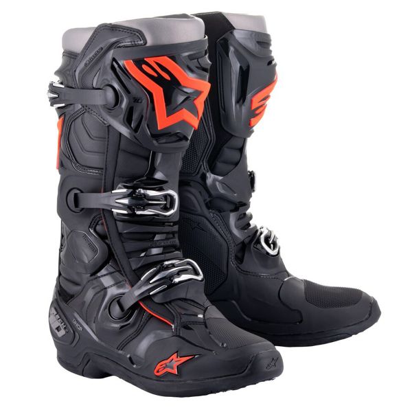 Cross Stiefel Alpinestars Tech 10 Black Red Fluo