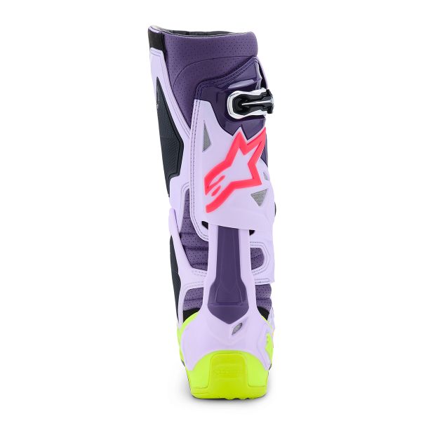 Alpinestars Tech 10 Supervented Purple Yellow Fluo Diva Pink