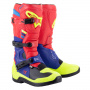 Cross Stiefel Alpinestars Tech 3 Bright Red Dark Blue Yellow Fluo