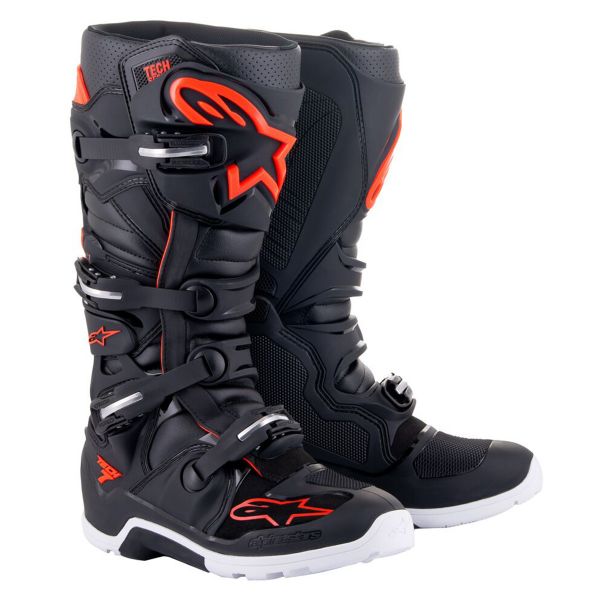 Cross Stiefel Alpinestars Tech 7 Enduro Black Red Fluo
