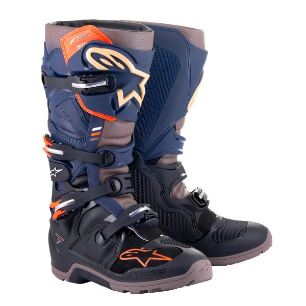 Cross Stiefel Alpinestars Tech 7 Enduro Drystar Black Night Navy Warm Grey
