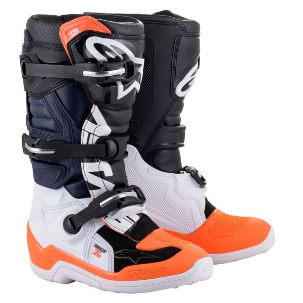 Cross Stiefel Alpinestars TECH 7 S Black White Orange Fluo Enfant