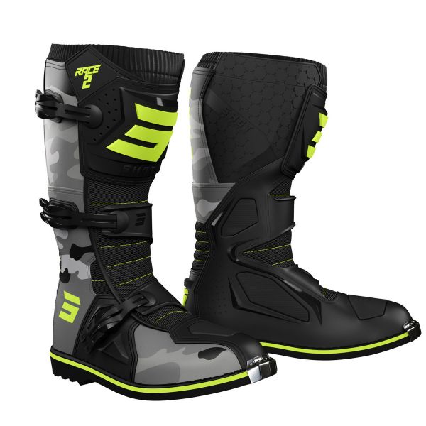 Cross Stiefel SHOT Race 2 Camo Neon Yellow Kid Cross Stiefel SHOT Race 2 Camo Neon Yellow Kid