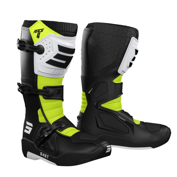 Cross Stiefel SHOT Race 4 Black White Neon Yellow Cross Stiefel SHOT Race 4 Black White Neon Yellow